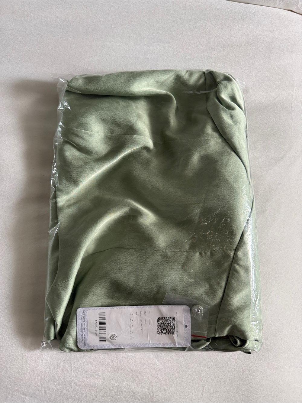 NWT Azazie Mero Bridesmaid Dress in Dusty Sage Green in Stretch Satin, Size 6 - Picture 4 of 5